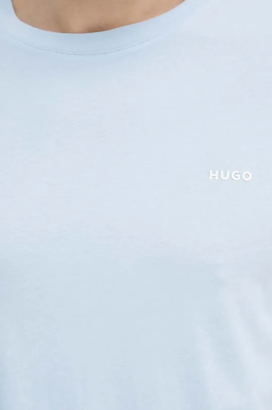 modra Bombažna kratka majica HUGO