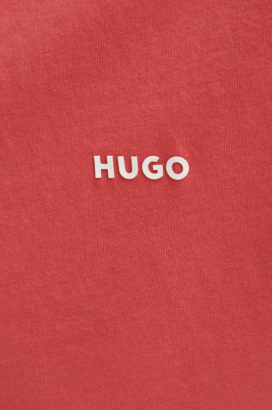 czerwony HUGO t-shirt bawełniany