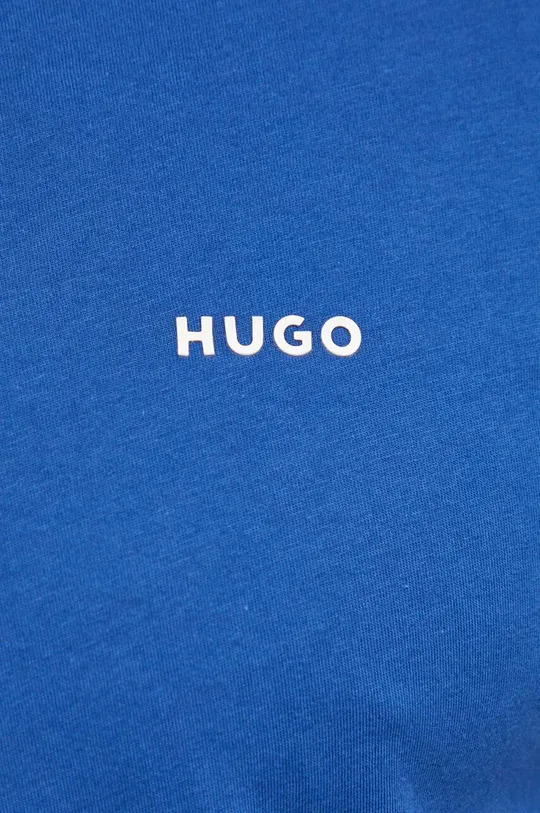 modrá Bavlnené tričko HUGO