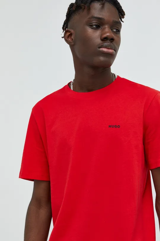 κόκκινο Βαμβακερό μπλουζάκι HUGO