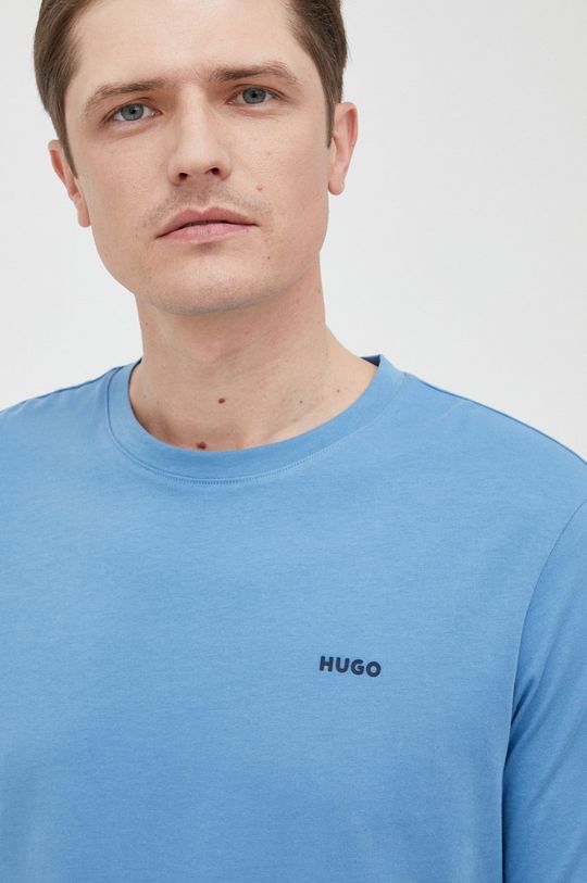 modrá Bavlněné tričko Hugo Pánský
