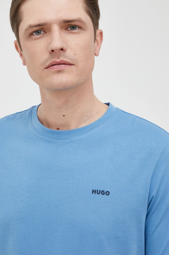 niebieski Hugo t-shirt bawełniany 50466158 Męski