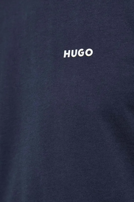 Bavlnené tričko s dlhým rukávom HUGO Pánsky