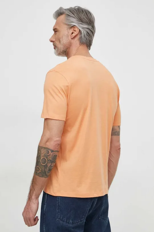 Βαμβακερό μπλουζάκι HUGO πορτοκαλί