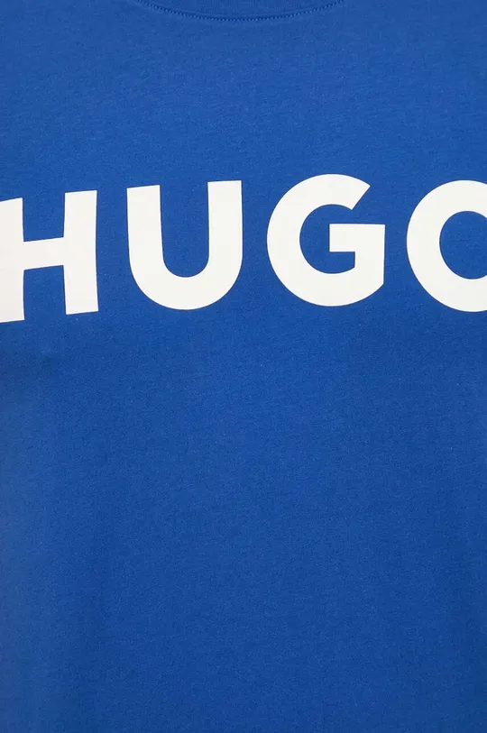 голубой Хлопковая футболка HUGO