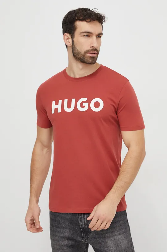 Βαμβακερό μπλουζάκι HUGO 100% Βαμβάκι