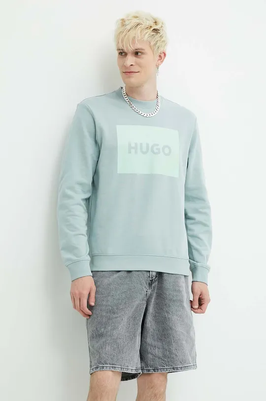 turkusowy HUGO bluza bawełniana Męski