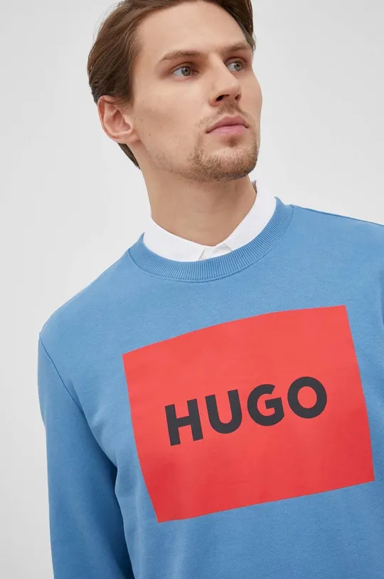 μπλε Βαμβακερή μπλούζα Hugo
