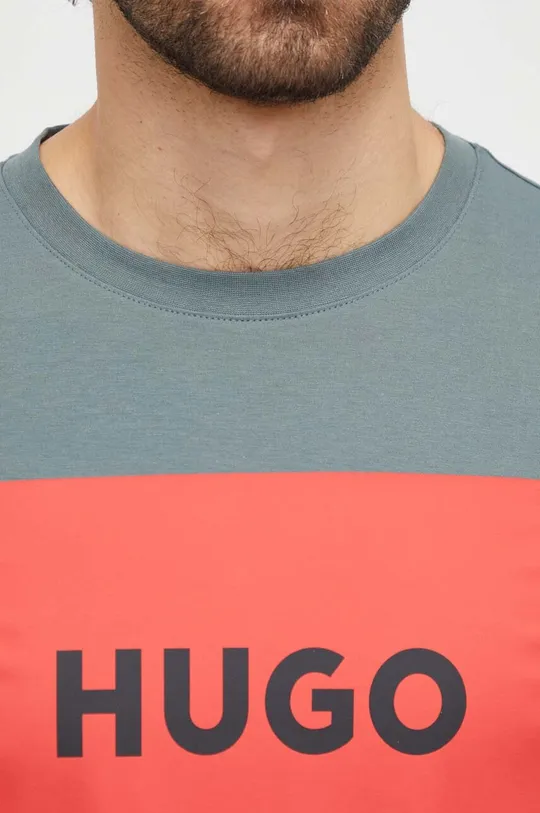 зелёный Хлопковая футболка HUGO