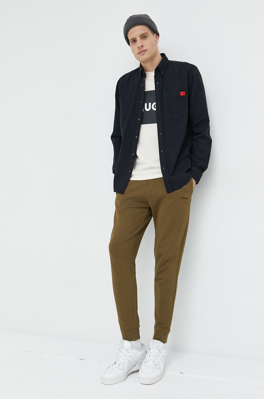 HUGO tricou din bumbac piersic