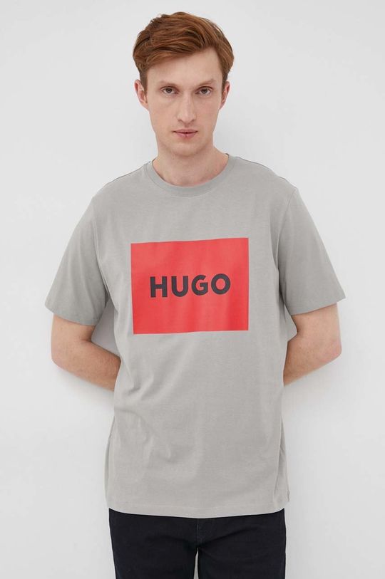 brudny zielony HUGO t-shirt bawełniany 50467952