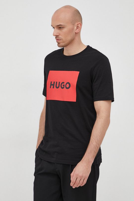 czarny HUGO t-shirt bawełniany 50467952 Męski