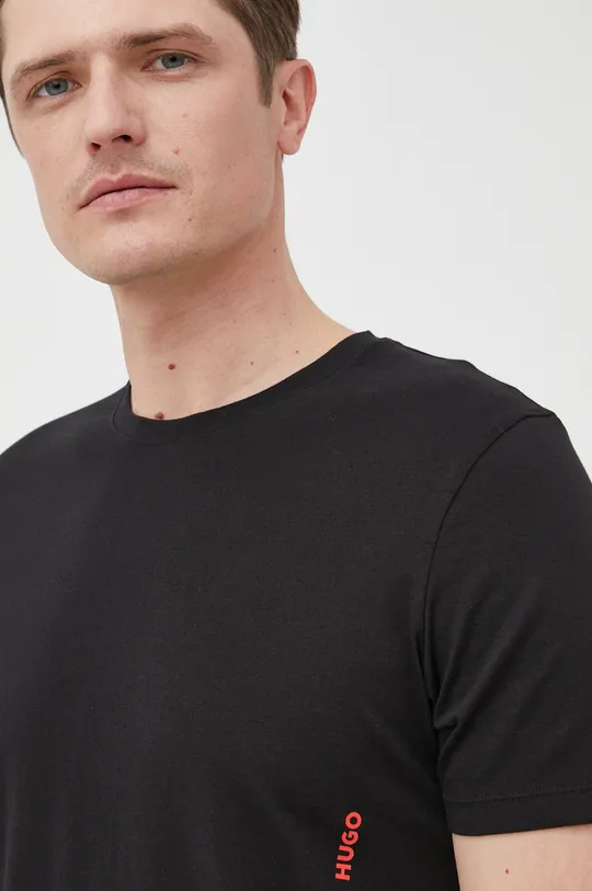 μαύρο Βαμβακερό μπλουζάκι HUGO 2-pack