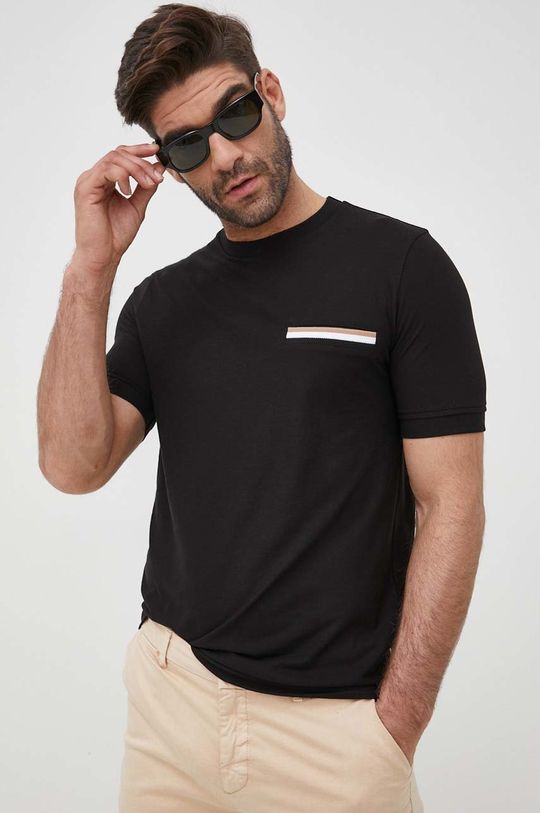 czarny BOSS t-shirt bawełniany Męski
