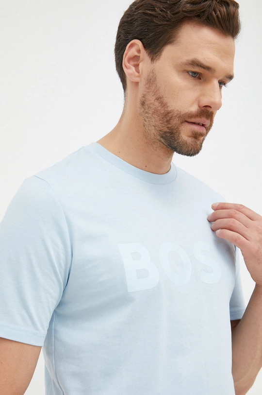 niebieski Boss t-shirt 50467075 Męski