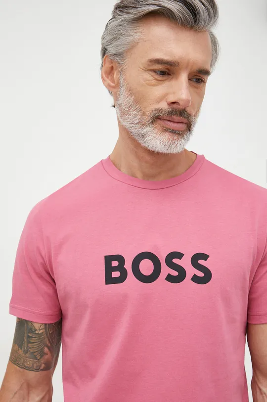 ružová Bavlnené tričko BOSS