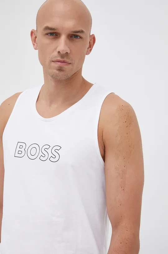biały Boss t-shirt bawełniany 50469301