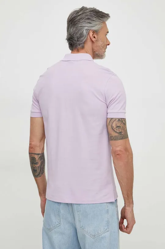 Bavlnené polo tričko BOSS fialová