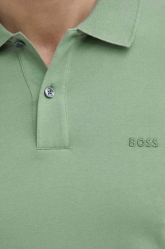 πράσινο Βαμβακερό μπλουζάκι πόλο BOSS