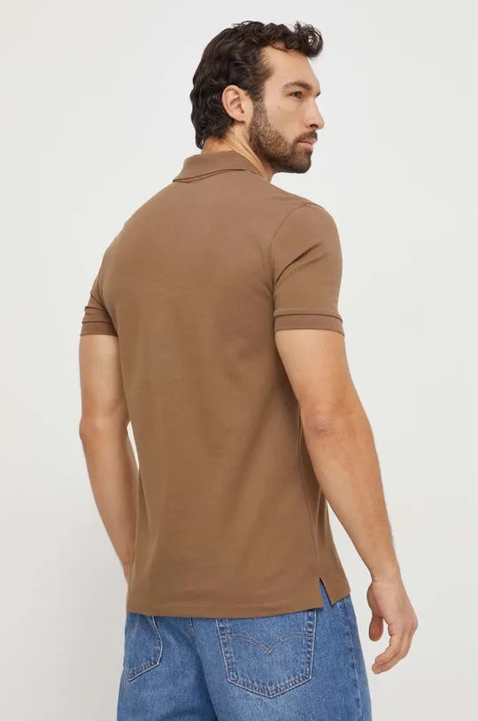 Pamučna polo majica BOSS smeđa