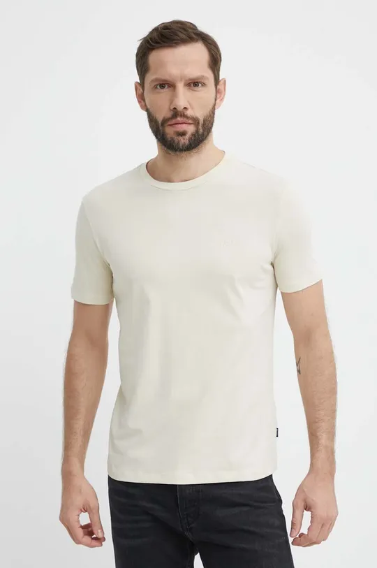 BOSS t-shirt bawełniany beżowy