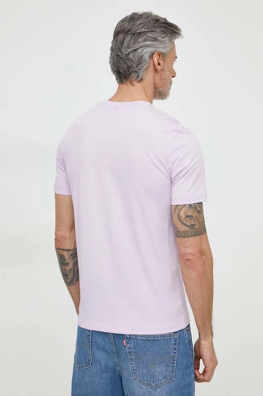 Бавовняна футболка BOSS фіолетовий