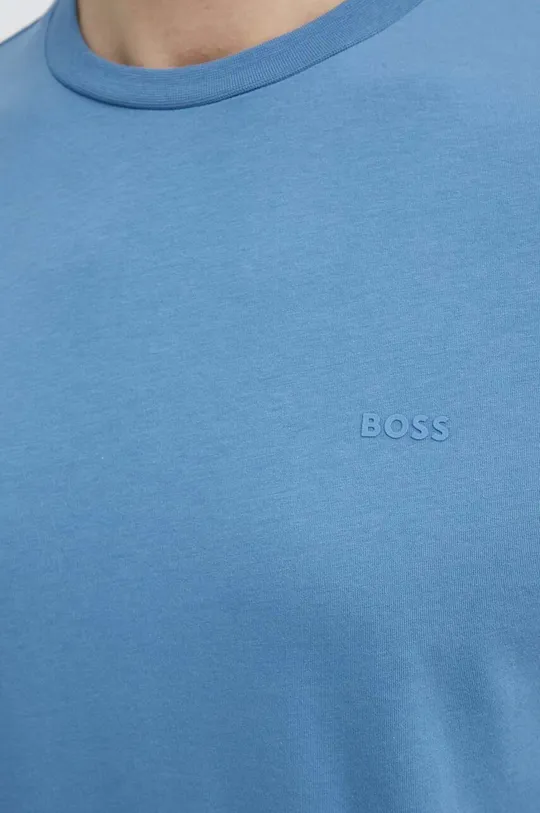 μπλε Βαμβακερό μπλουζάκι BOSS