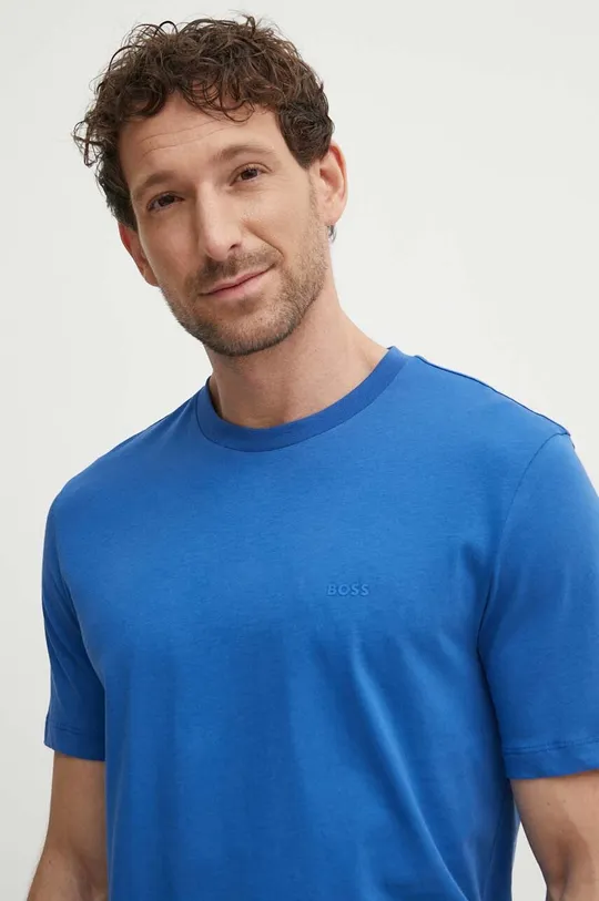 modrá Bavlnené tričko BOSS
