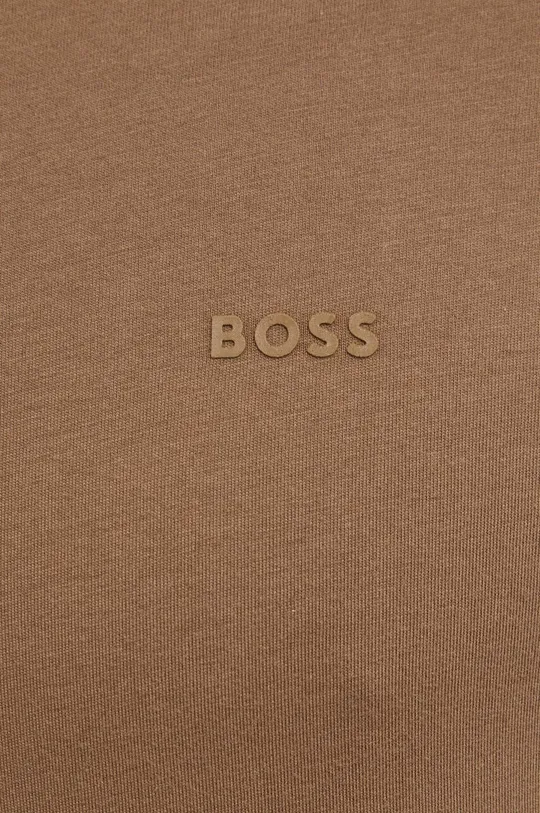 brązowy BOSS t-shirt bawełniany