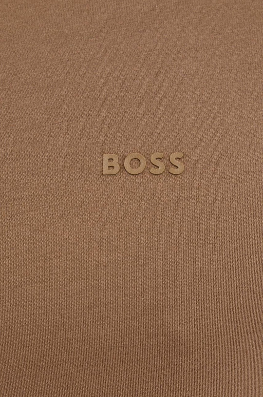 brązowy BOSS t-shirt bawełniany