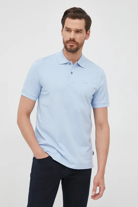 niebieski BOSS polo bawełniane 50468362 Męski