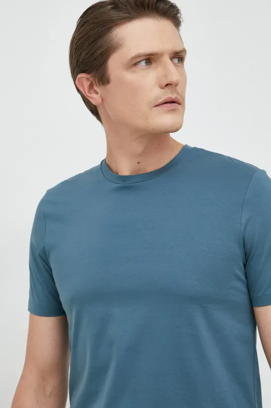 mornarsko modra Bombažna kratka majica BOSS Moški