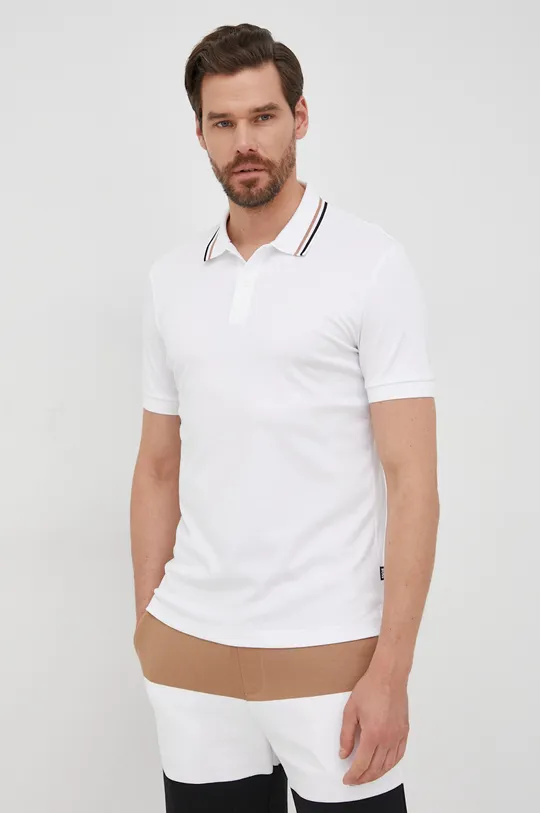 λευκό Βαμβακερό μπλουζάκι πόλο BOSS Ανδρικά