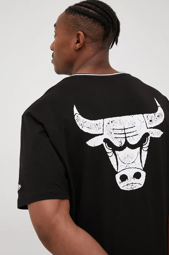 czarny New Era t-shirt bawełniany Męski