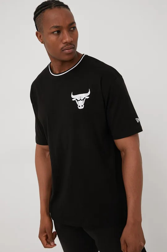 μαύρο Βαμβακερό μπλουζάκι New Era