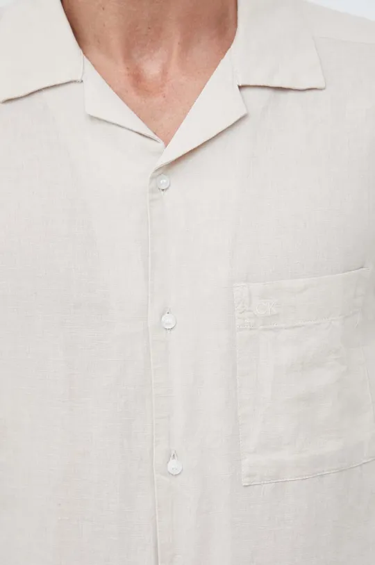 Calvin Klein koszula lniana kremowy