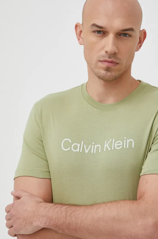 zelená Bavlnené tričko Calvin Klein Pánsky