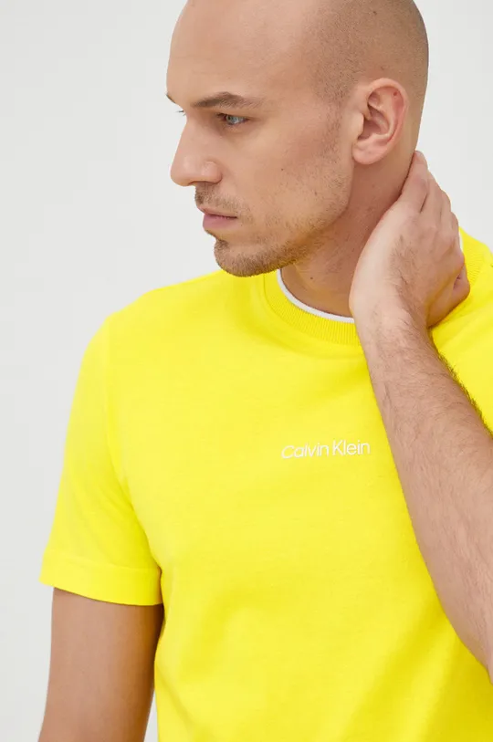 żółty Calvin Klein t-shirt bawełniany Męski