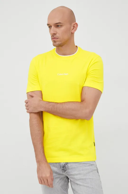 żółty Calvin Klein t-shirt bawełniany