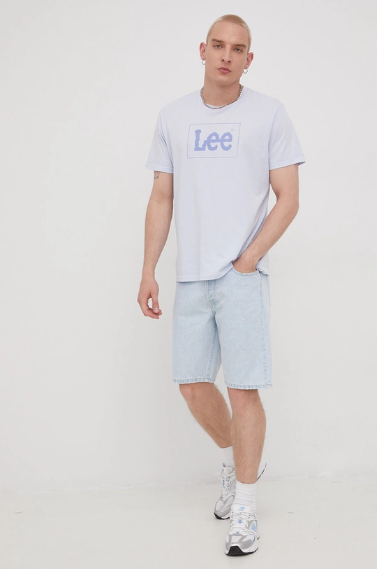 Lee t-shirt bawełniany fioletowy