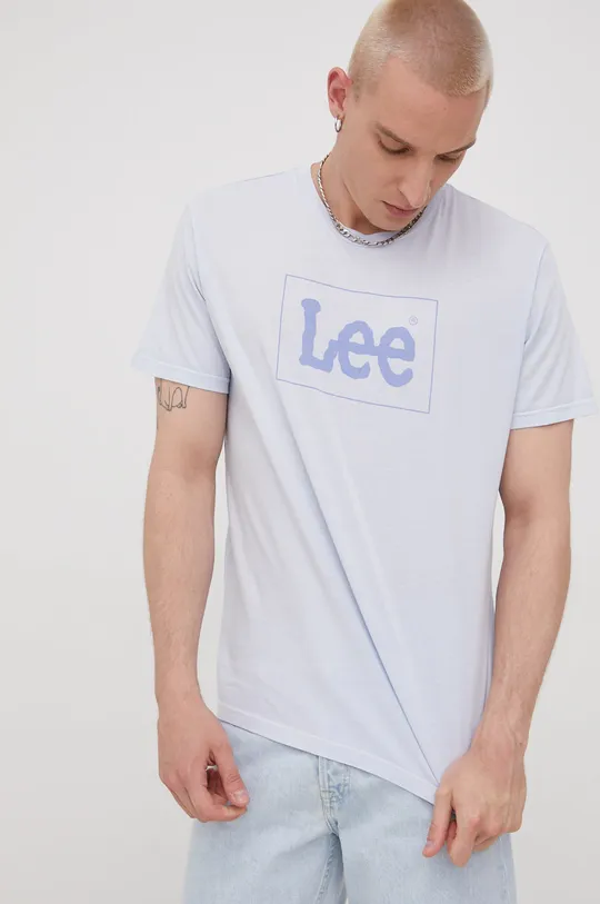 fioletowy Lee t-shirt bawełniany