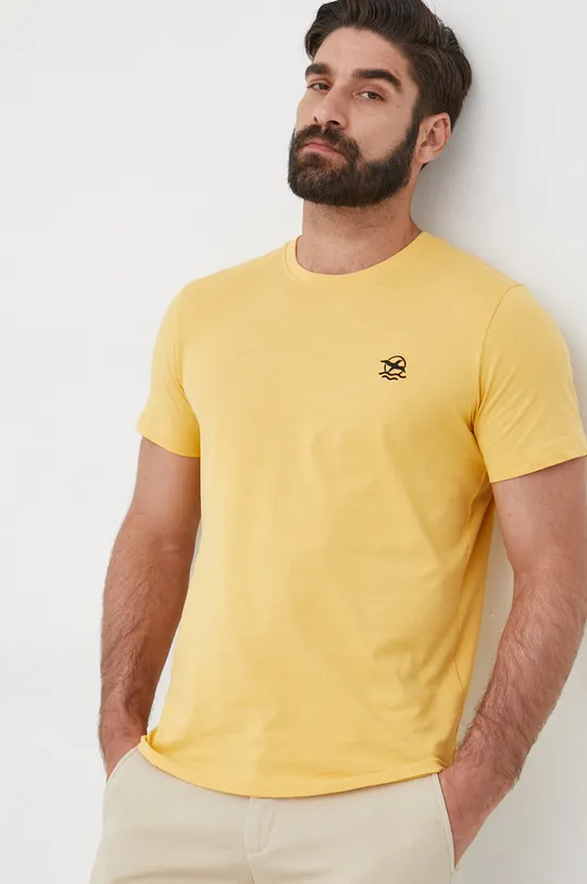 κίτρινο Βαμβακερό μπλουζάκι Selected Homme