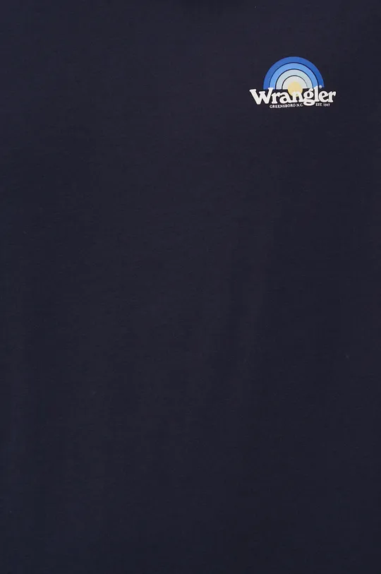 tmavomodrá Bavlnené tričko Wrangler