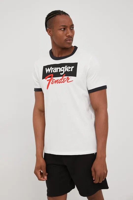 sivá Bavlnené tričko Wrangler