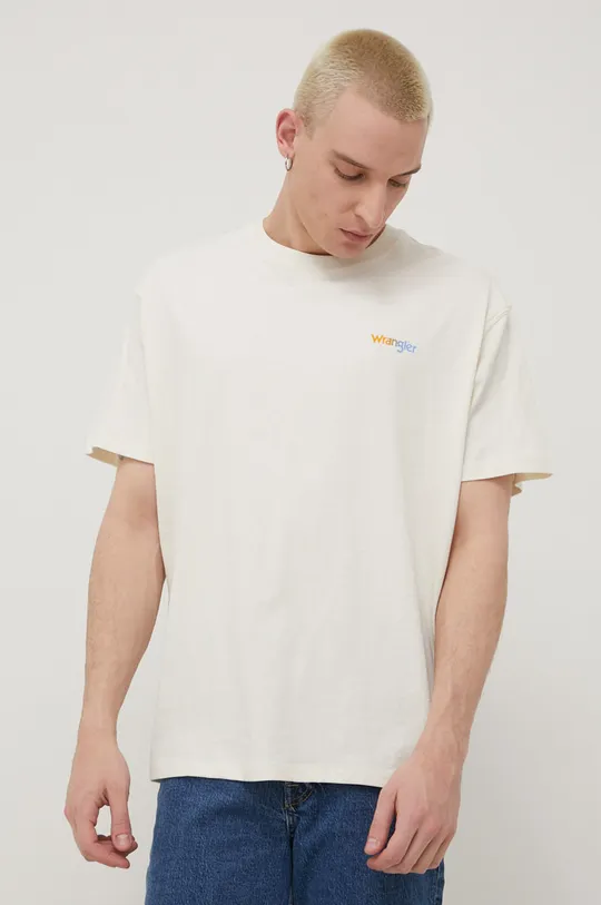 Bavlnené tričko Wrangler béžová