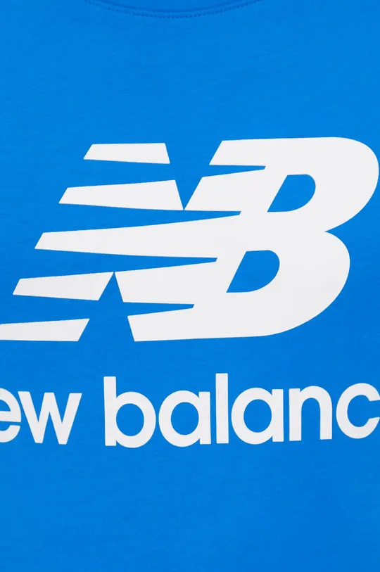 niebieski New Balance t-shirt bawełniany MT01575SBU