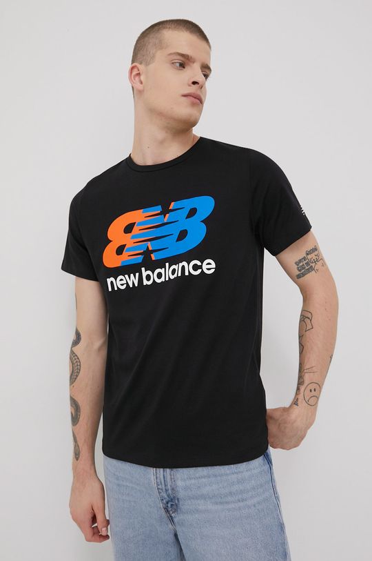 černá Tréninkové tričko New Balance MT11071BM Pánský