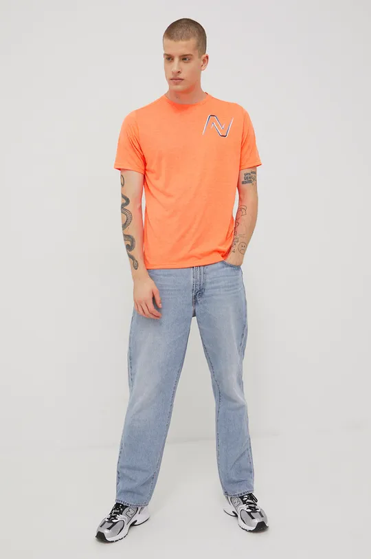 Kratka majica za vadbo New Balance oranžna