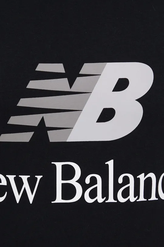 czarny New Balance t-shirt bawełniany MT21529BK