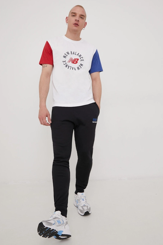 New Balance t-shirt MT21901WT biały